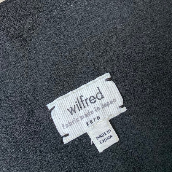 Aritzia Wilfred Tuxedo Pant High fold over Waist Straight leg Trouser Black - Picture 13 of 16